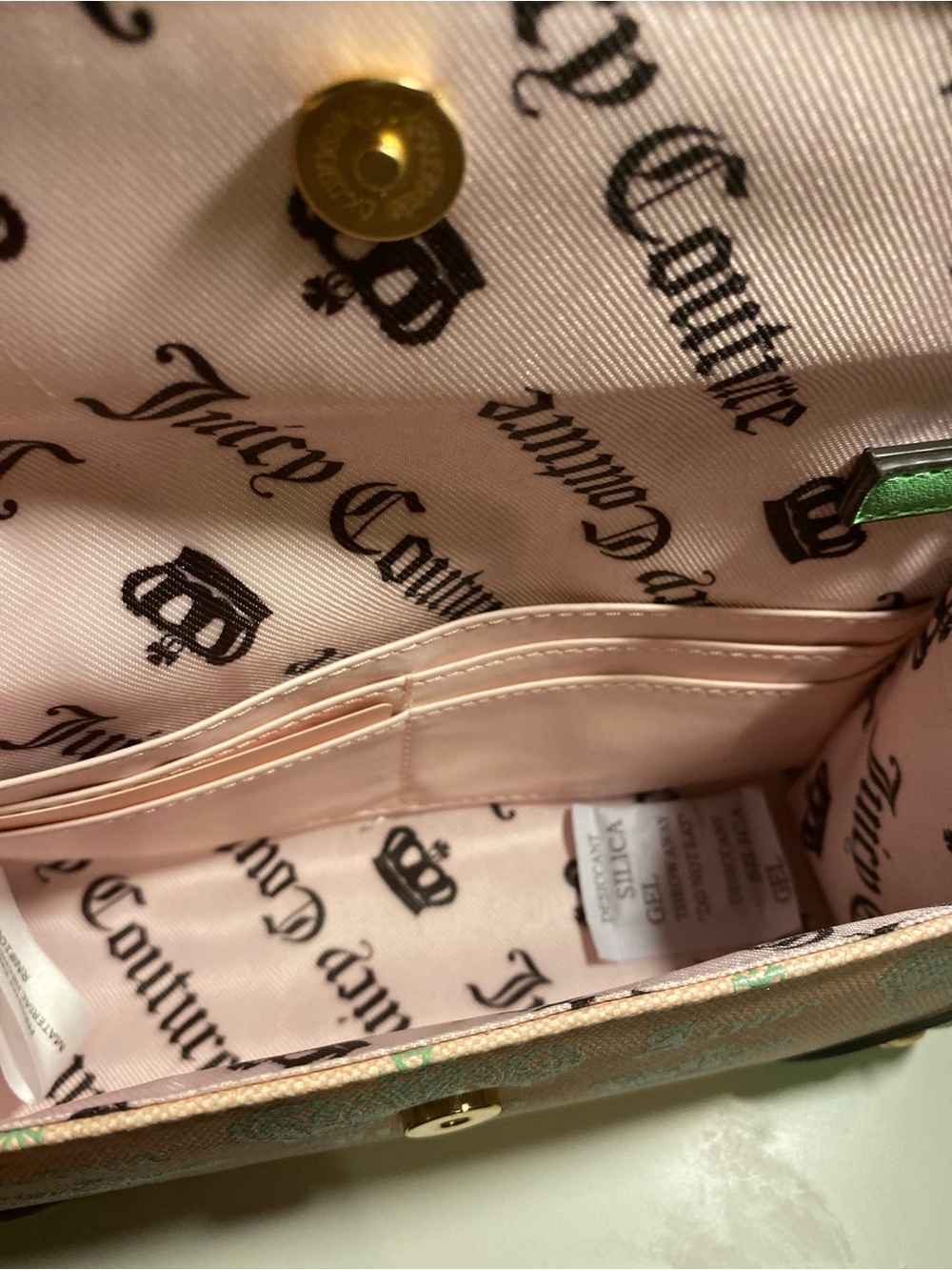 Juicy Couture Pink and Mint Heart Charm Shoulder Bag - Picture 6 of 7